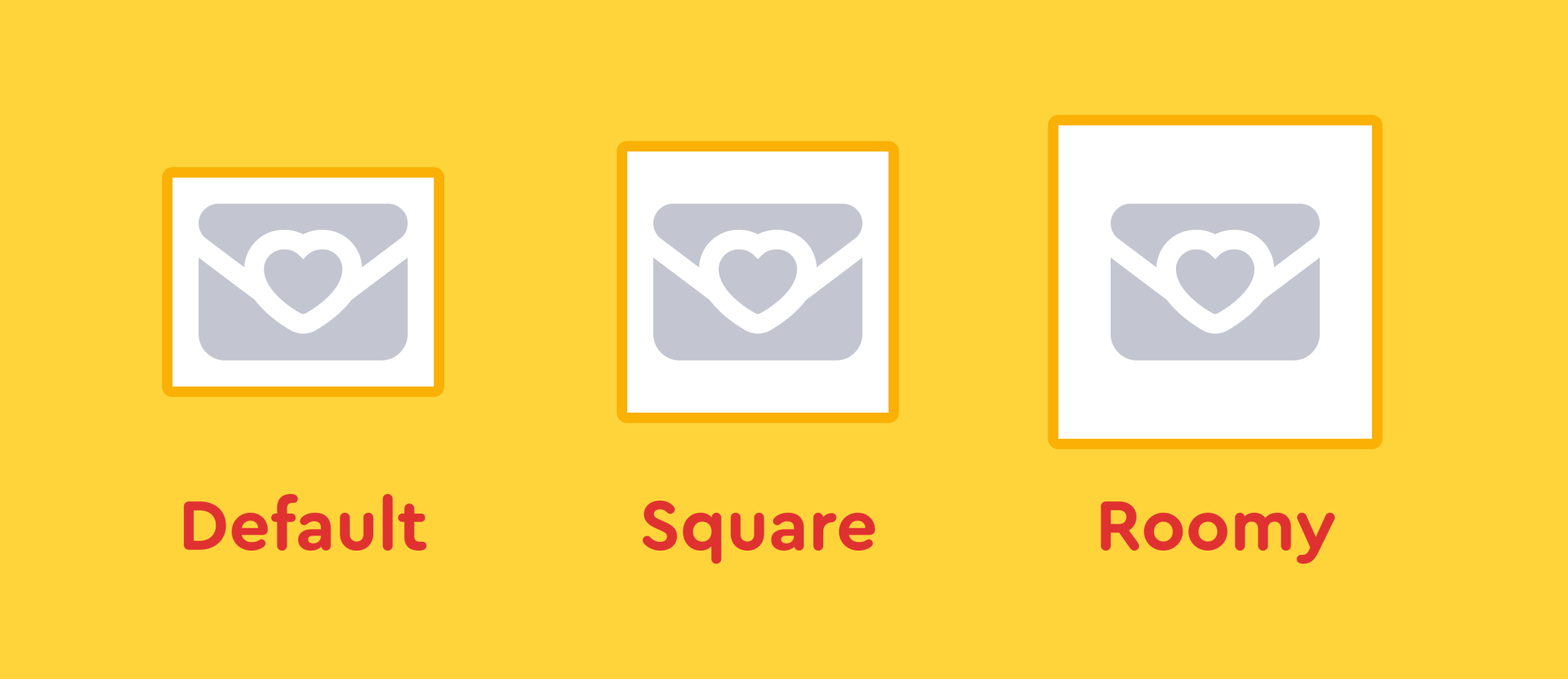 3 types of Font Awesome icon padding: Default (fixed width), Square, and Roomy