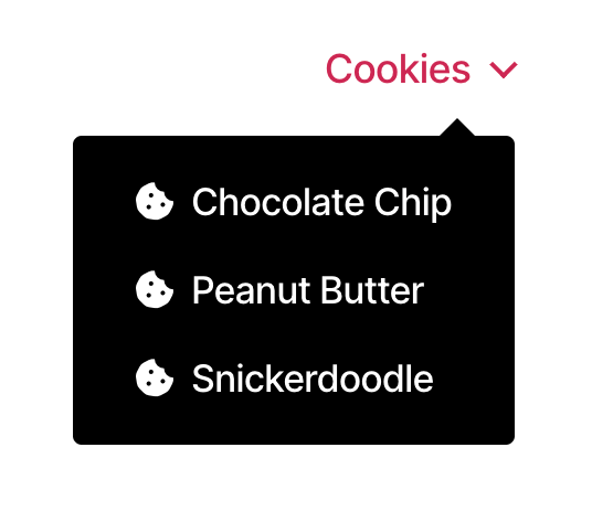 Screenshot of three different cookie icon examples. 
