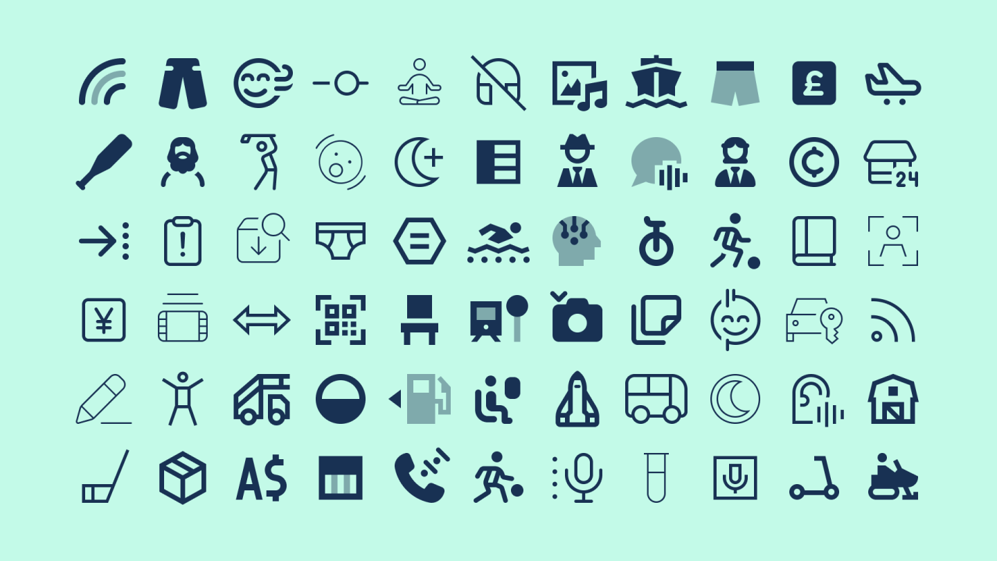 Big grid of new and improved Font Awesome 7 icons